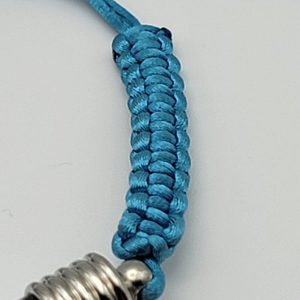 Jamaica Palm Tree Charm Glass Tube Cord Slider Bracelet One Size Adjustable - Picture 3 of 9